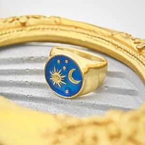 Blue and Gold Celestial Ring